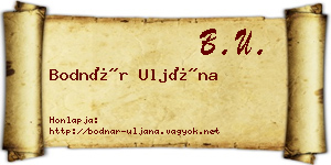 Bodnár Uljána névjegykártya